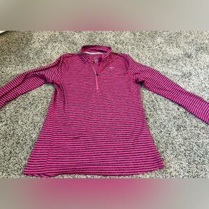 Women’s Nike Dri-Fit Striped Pink & Black Long Sleeve Shirt - Size Medium